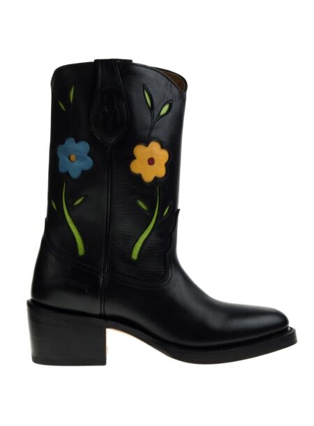 Sendra boots Dames enkelboots zwart flowers