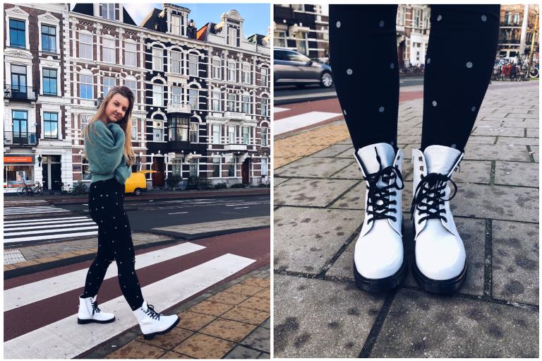 Lakleren Witte Veterboots | Taft Shoes