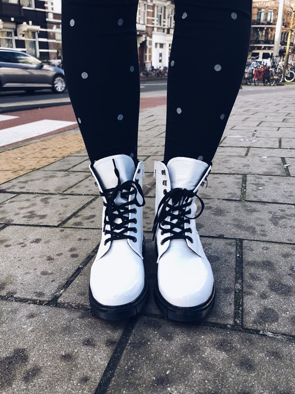 Lakleren Witte Veterboots | Taft Shoes
