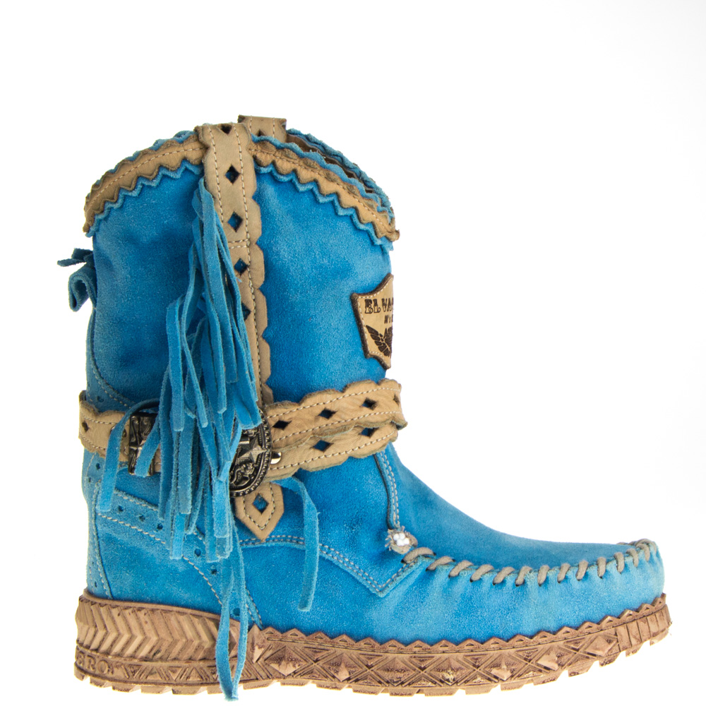 El Vaquero Sleehak Enkellaarzen in Blauw online kopen