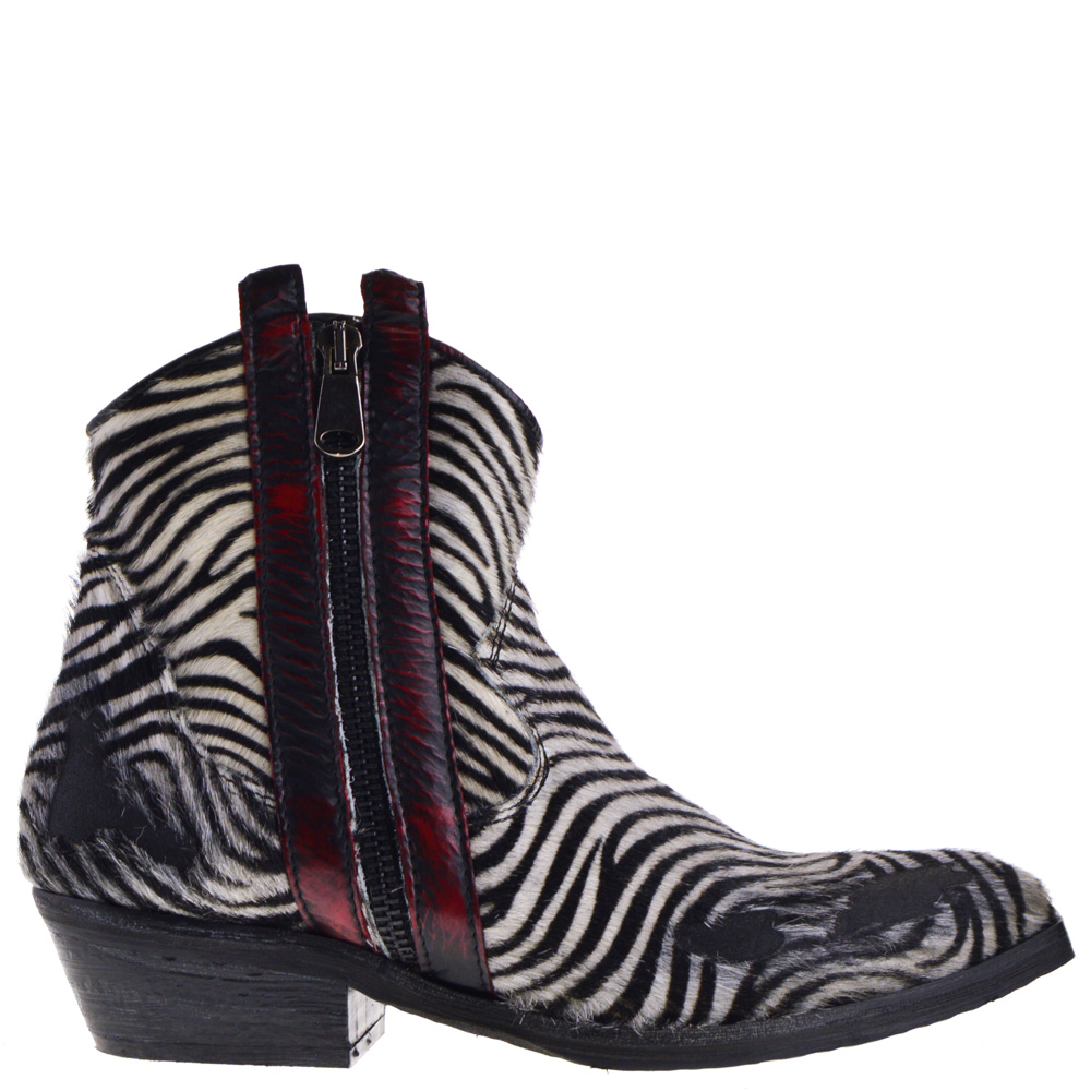Metisse Western Boots Zebra Print for Women