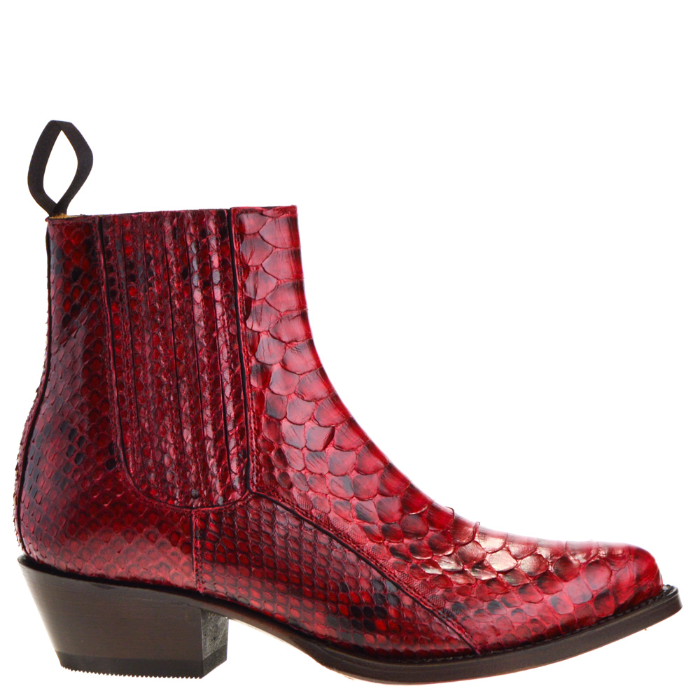 Tony Mora Western Chelsea Boots Red Python for Women Tony Mora Western Boots Red for Women