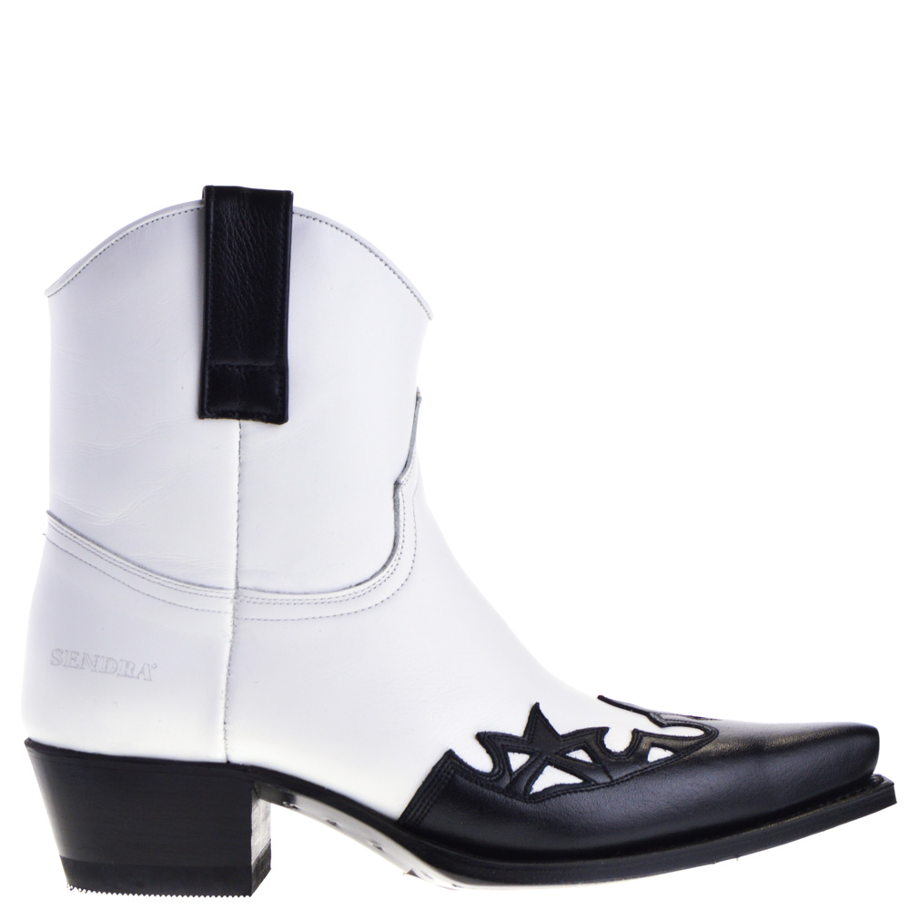 black and white western boots