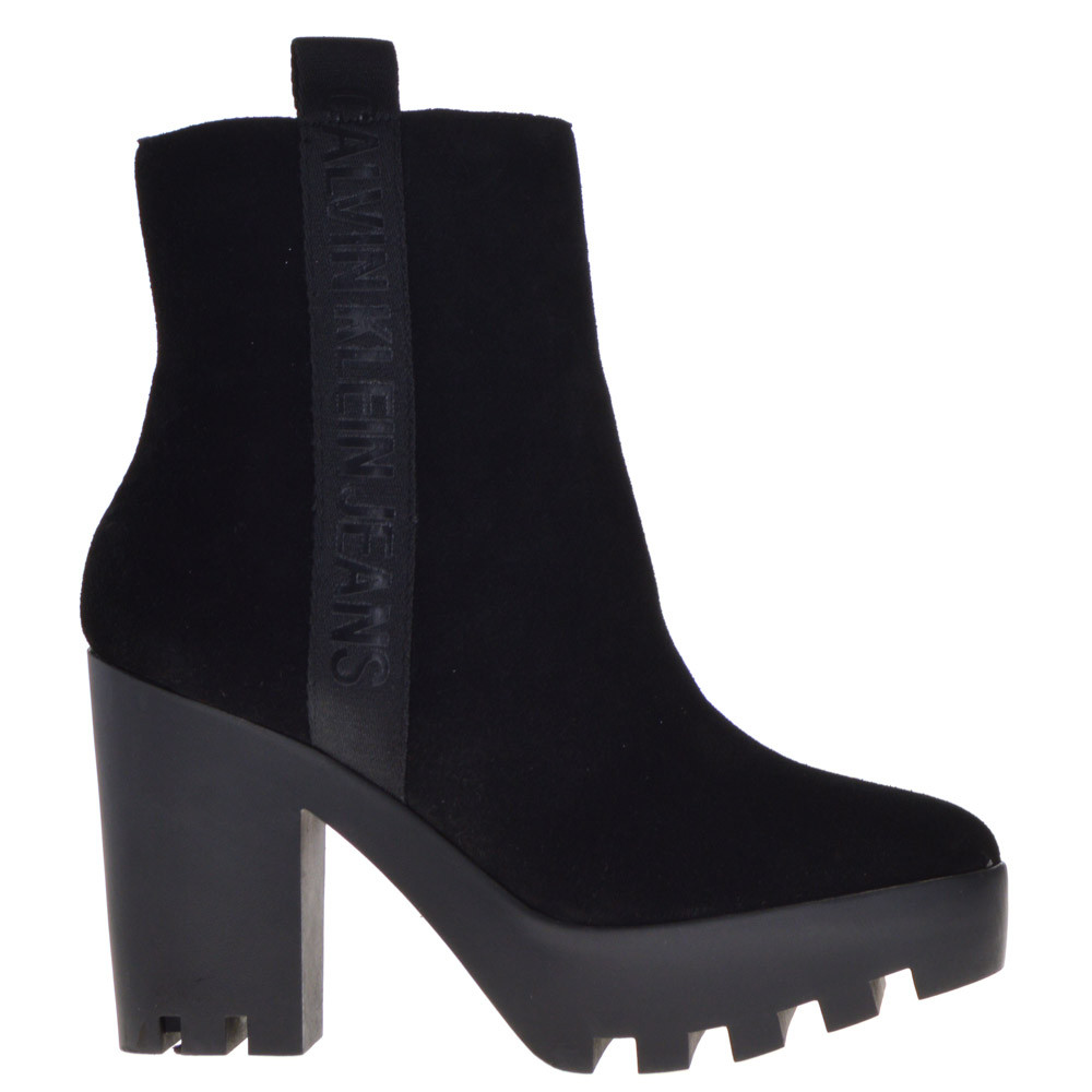 calvin klein black platform boot trainers