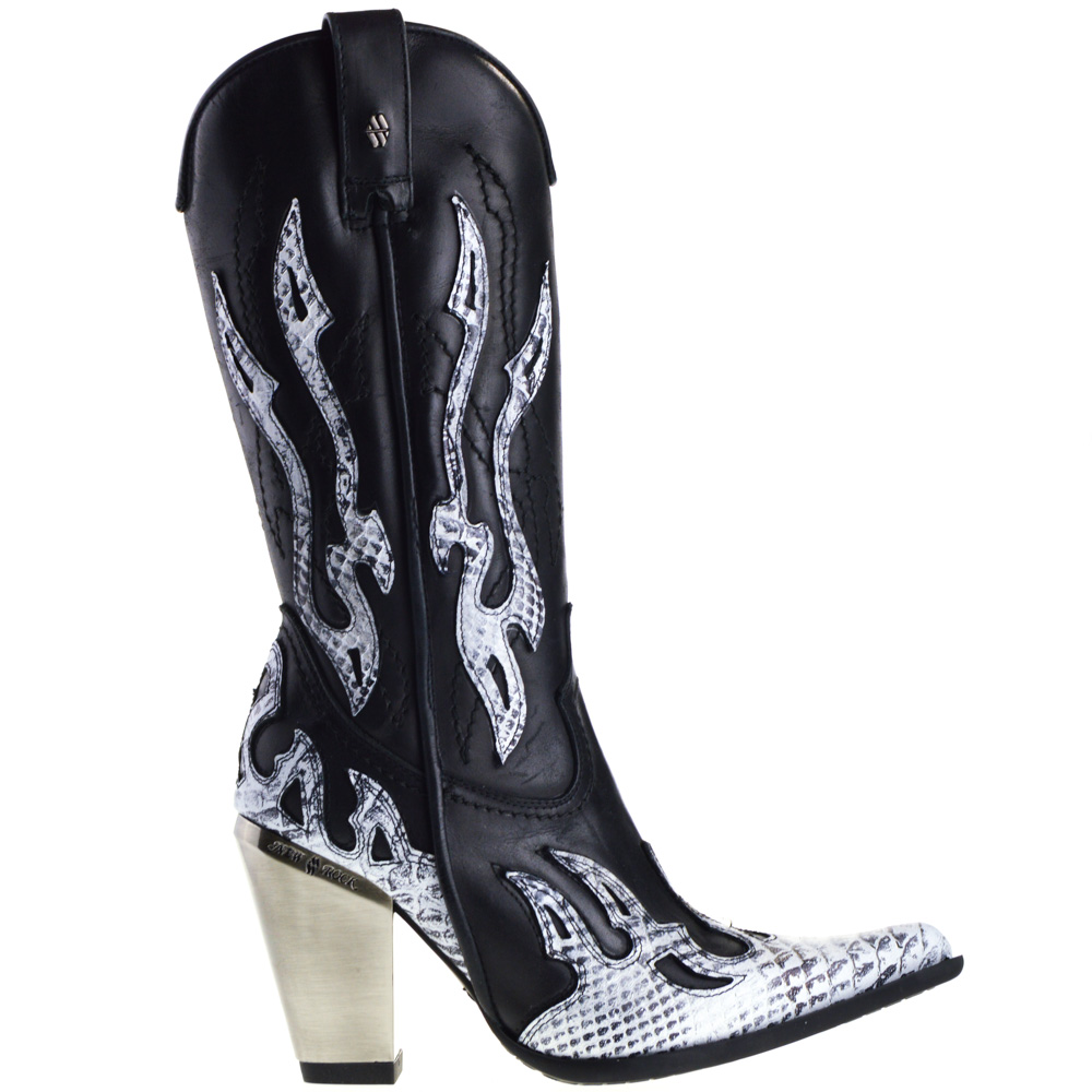 black and white cowboy boots womens