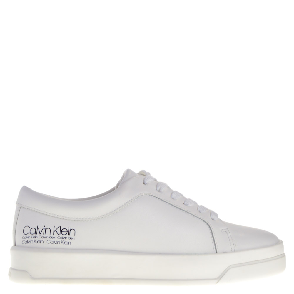 calvin klein white canvas trainers