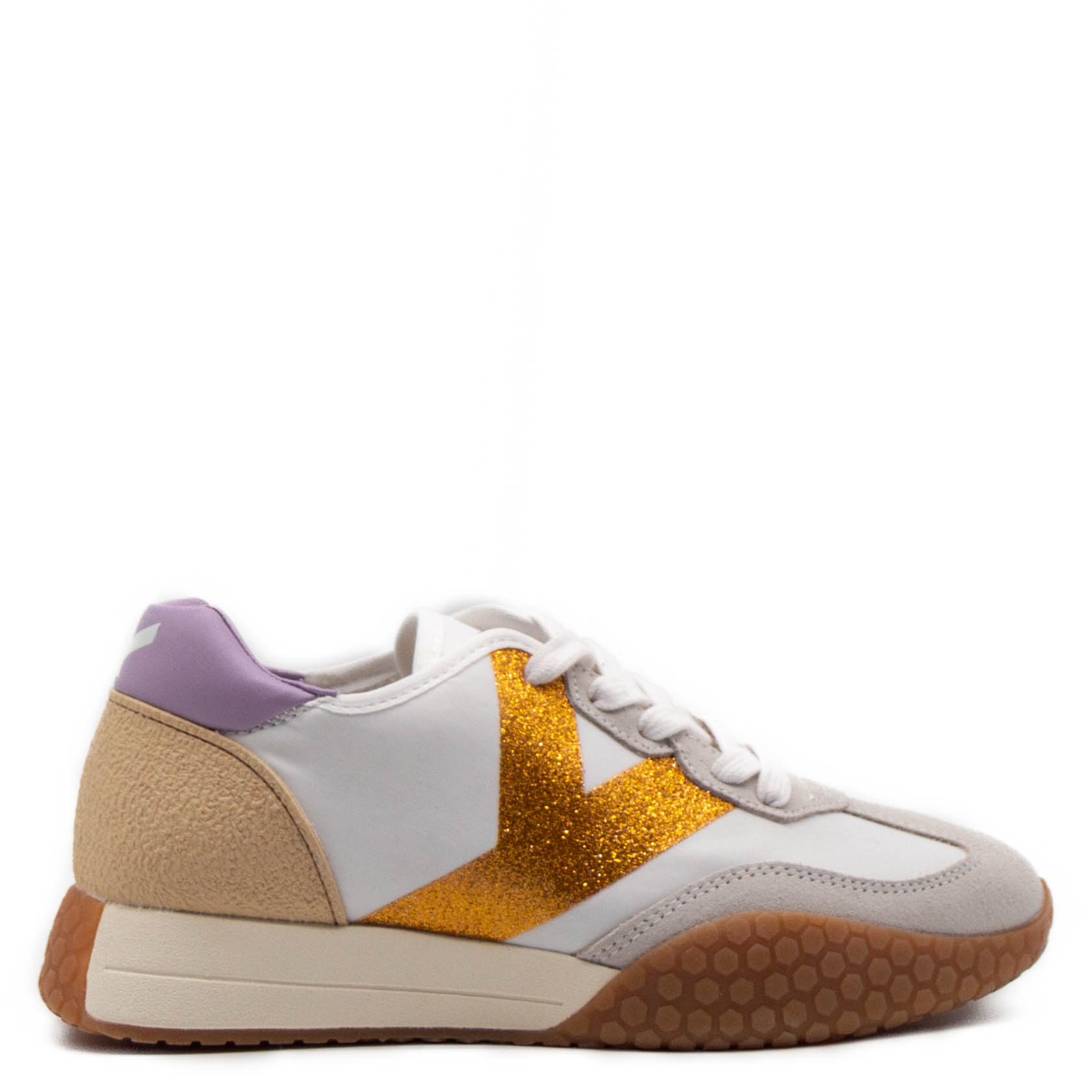 Keh-Noo Dames Sneakers in Wit/Oranje Combinatie online kopen