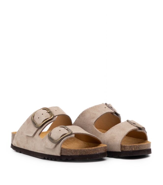 Scholl Scholl dames slippers rubberzolen beige Dark Beige Scholl Dames Slippers in Donker Beige online kopen