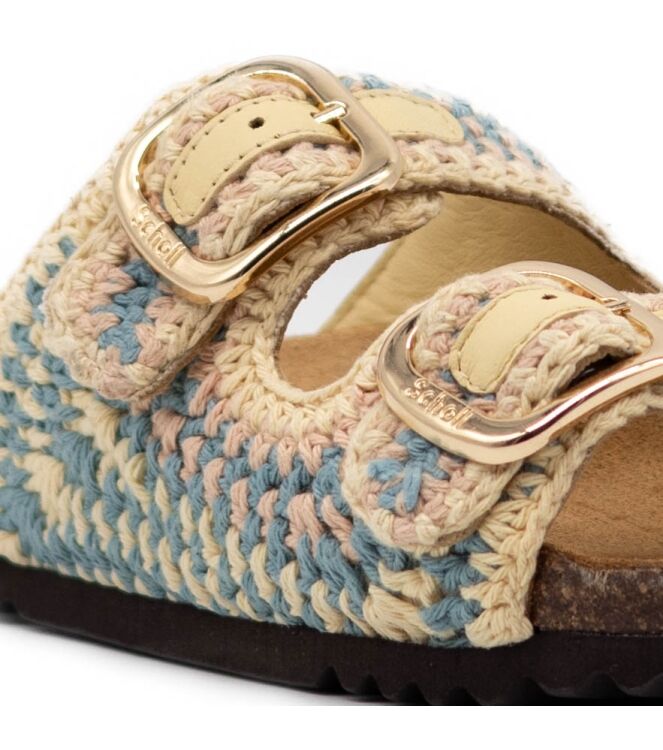 Scholl Dames Slippers in geel combi crochet online kopen 
