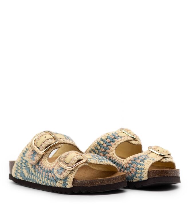 Scholl Dames Slippers in geel combi crochet online kopen 