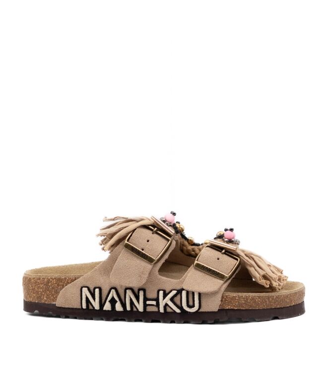 NAN-KU Couture  Dames Slippers Rubberzolen Beige 05 beige