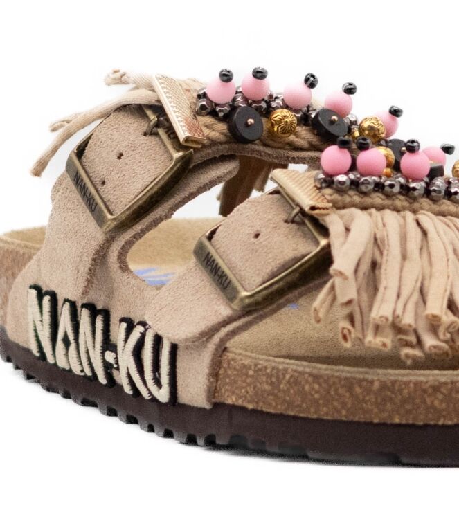 NAN-KU Couture  Dames Slippers Rubberzolen Beige 05 beige