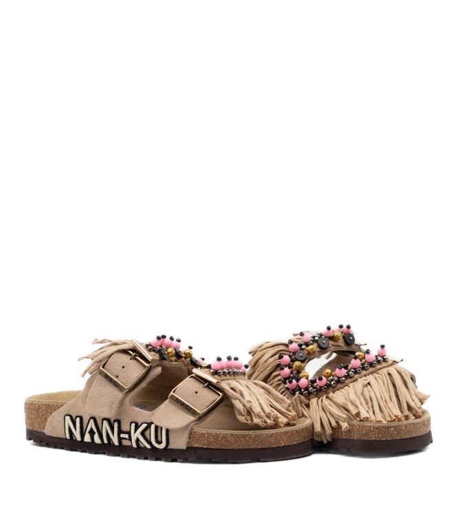 NAN-KU Couture  Dames Slippers Rubberzolen Beige 05 beige