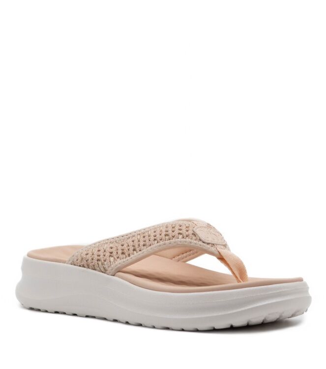 HeyDude HeyDude dames slippers rubberzolen zalm Champagne/White Hey Dude Dames Slippers in Champagne/Wit online kopen