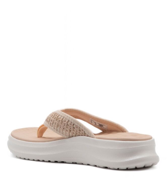 HeyDude HeyDude dames slippers rubberzolen zalm Champagne/White Hey Dude Dames Slippers in Champagne/Wit online kopen