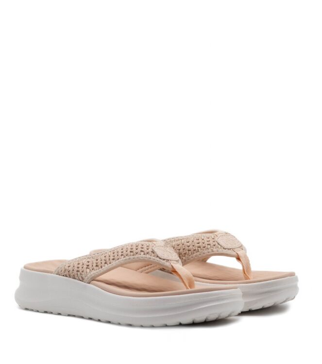 HeyDude HeyDude dames slippers rubberzolen zalm Champagne/White Hey Dude Dames Slippers in Champagne/Wit online kopen