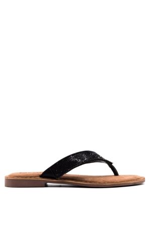 Lazamani dames slippers zwart glitter