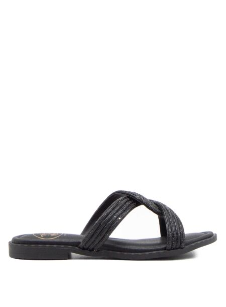 The happy monk Dames slippers zwart glitter