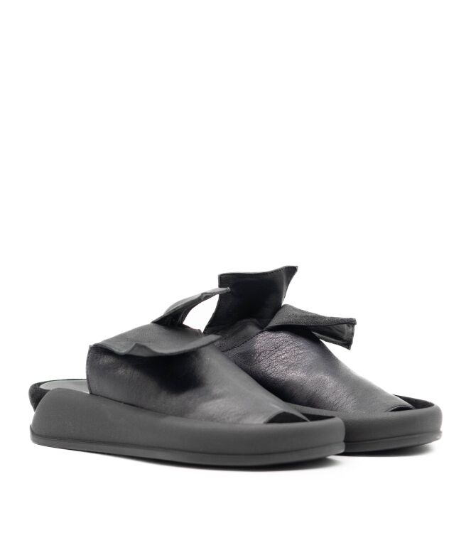 papucei  Dames Slippers Rubberzool Zwart 