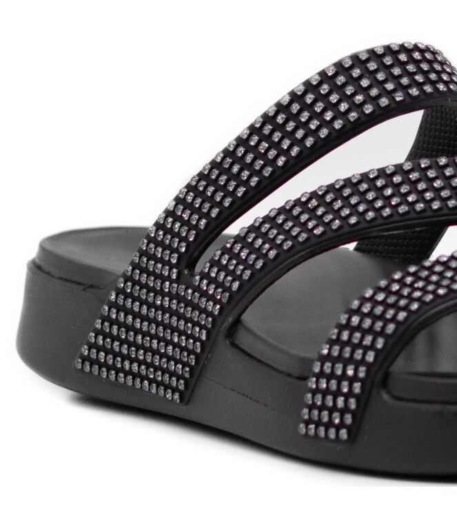 Crocs Crocs dames slippers rubberzool zwart Black Crocs Dames Slippers in Zwart online kopen