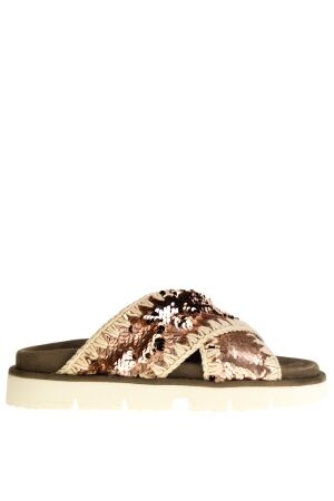 Mou dames slippers roze pailletten