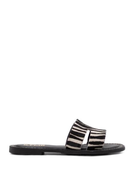 Btmr Dames slippers zeebra zwart wit