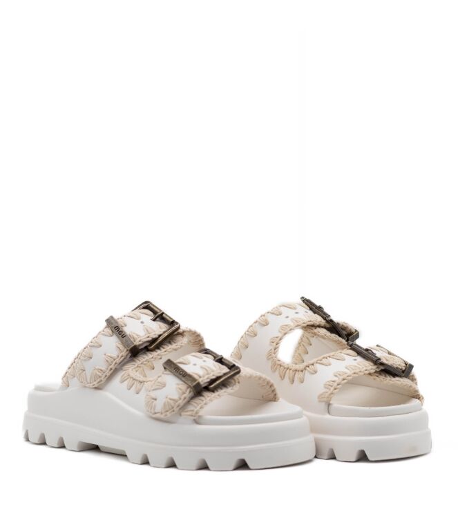 mou  Dames Slippers Rubberzolen Wit 