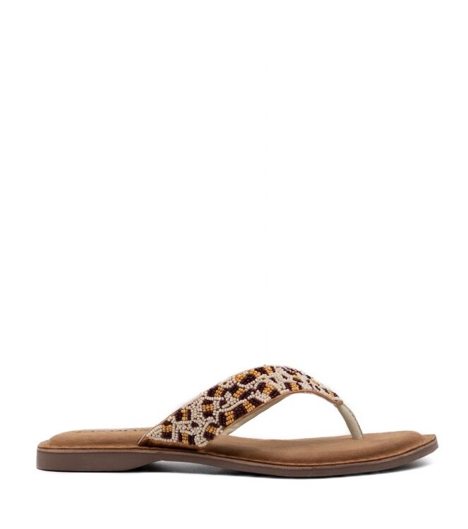 Lazamani Dames Slippers in Wit/Panter online kopen 