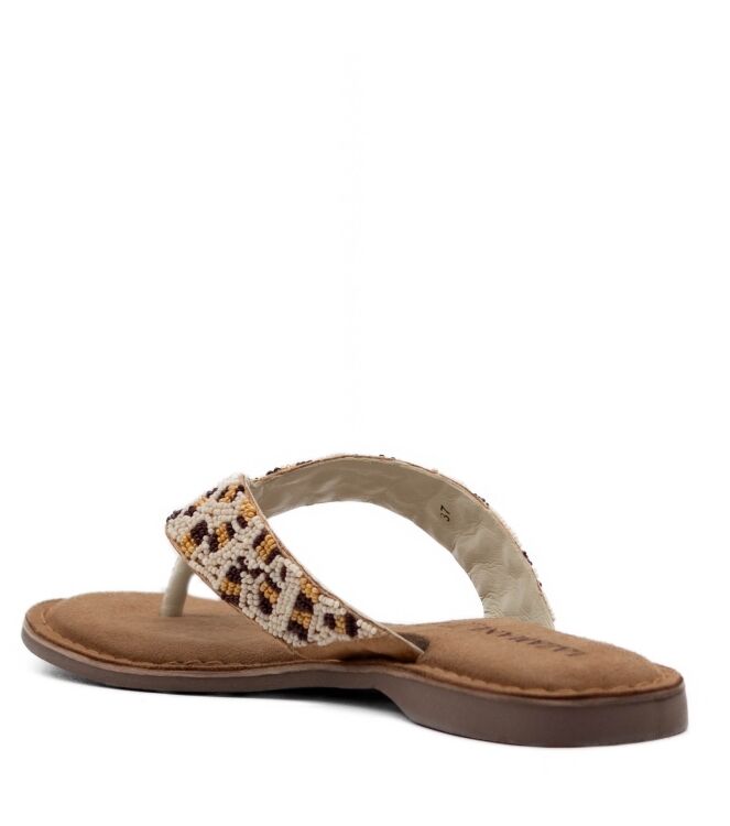 Lazamani Dames Slippers in Wit/Panter online kopen 