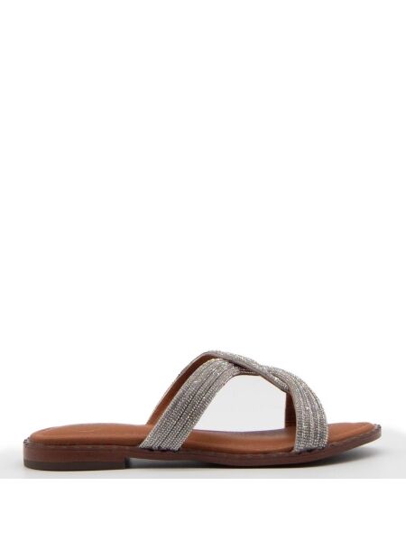 The happy monk Dames slippers zilver glitter