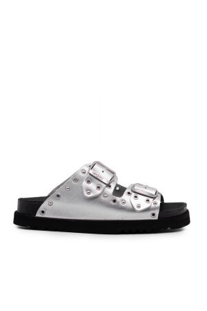Scholl dames slippers rubberzool zilver