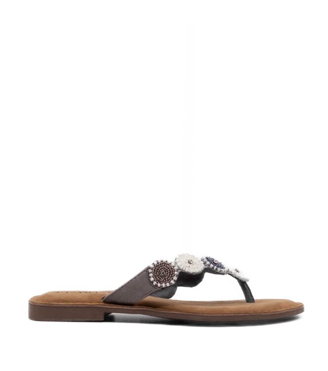 Lazamani Lazamani dames slippers rubberzolen grijs Grey Lazamani Dames Slippers in Grijs online kopen