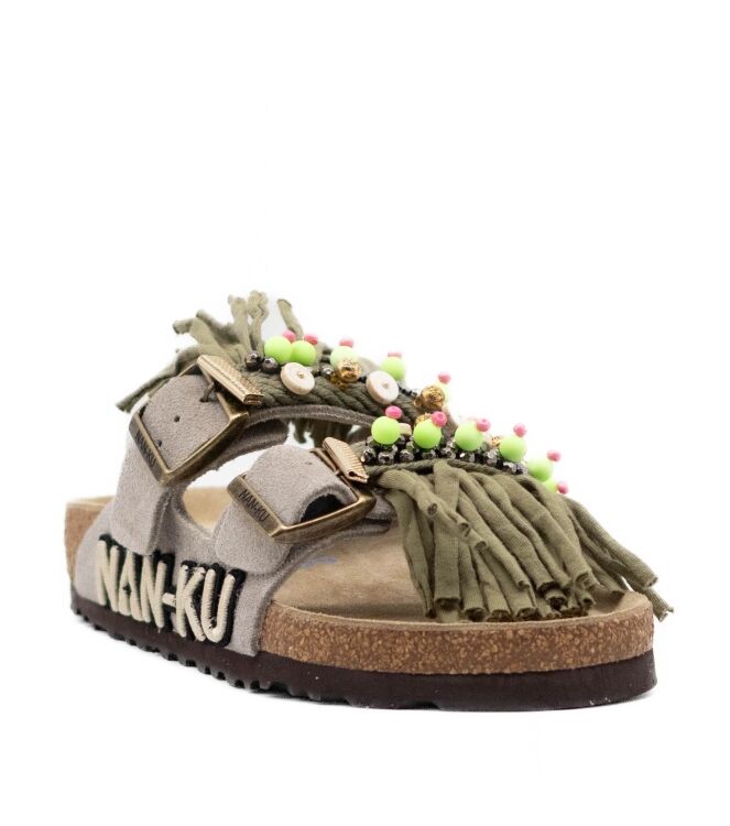 NAN-KU Couture  Dames Slippers Rubberzolen Grijs 