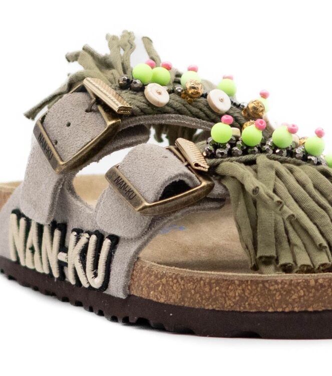 NAN-KU Couture  Dames Slippers Rubberzolen Grijs 