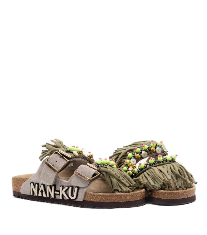 NAN-KU Couture  Dames Slippers Rubberzolen Grijs 