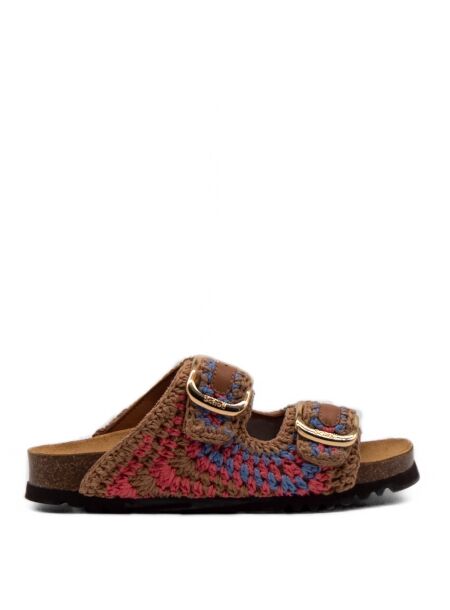 Scholl Dames slippers bruin paars roze