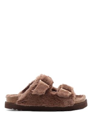Scholl dames slippers gevoerd bruin