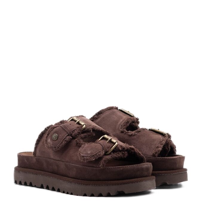 Warmbat Dames Slippers in Bruin online kopen 