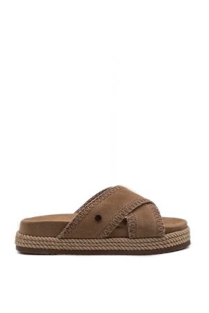 Warmbat dames slippers rubberzool nat