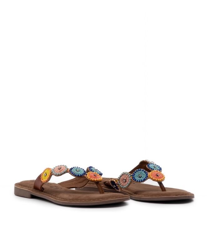 Lazamani Dames Slippers in Naturel online kopen 