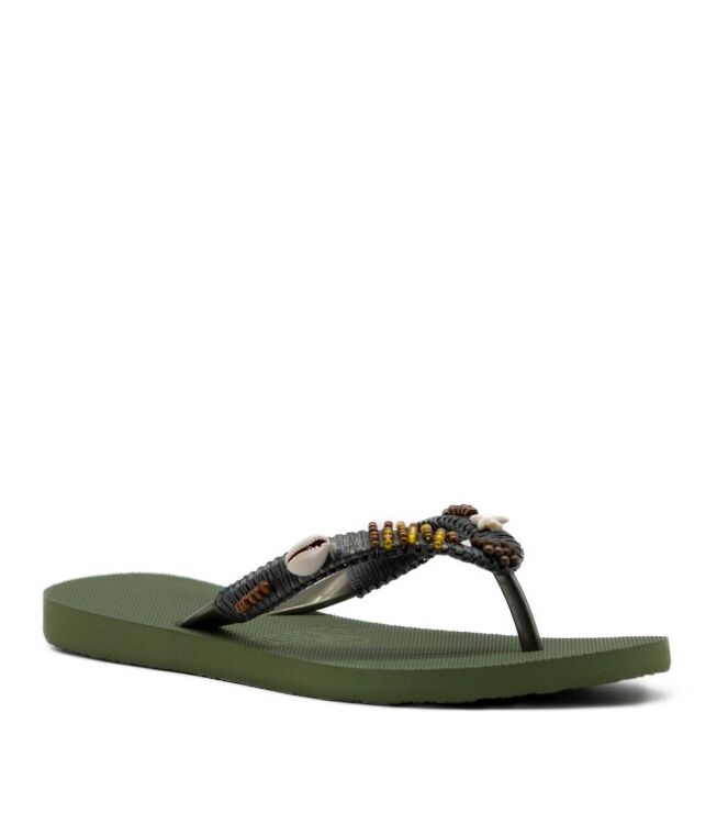 Koala Bay Koala Bay dames slippers groen Kaki 017 Koala Bay Dames Slippers in Groen online kopen