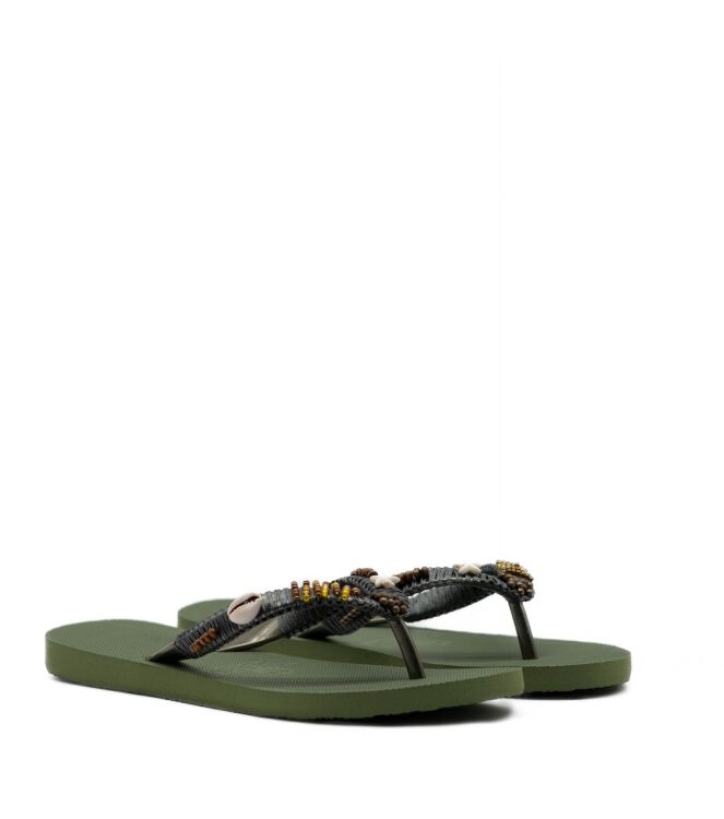 Koala Bay Koala Bay dames slippers groen Kaki 017 Koala Bay Dames Slippers in Groen online kopen