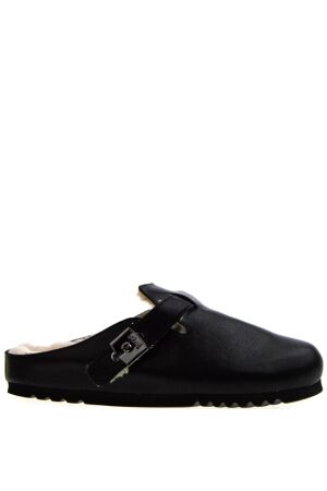 Scholl dames muiltjes gevoerd zwart