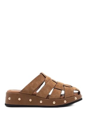 Miss Olivia dames muiltjes rubberzolen bruin