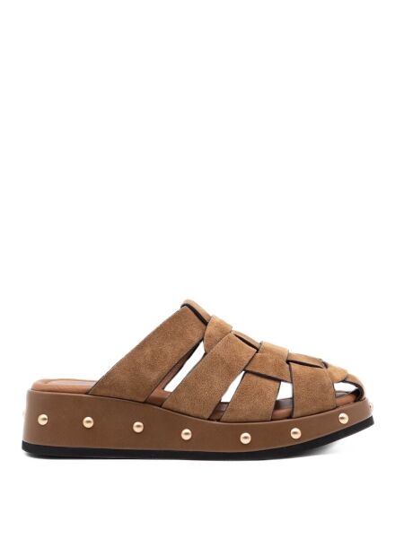 Miss olivia Dames muiltjes rubberzolen bruin