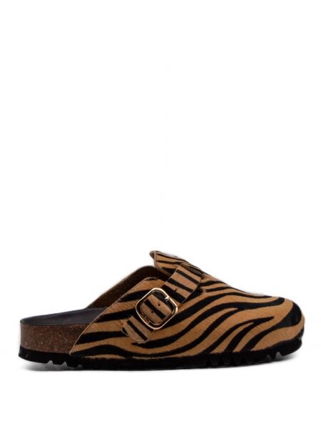 Scholl Dames muiltjes zeebra beige