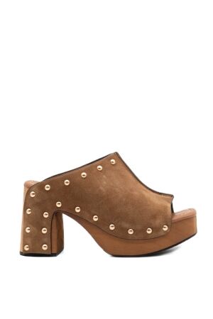 Miss Olivia dames muiltjes rubberzolen bruin