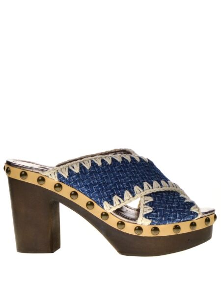 Mou Mou High Heels Clogs Blue for Woman