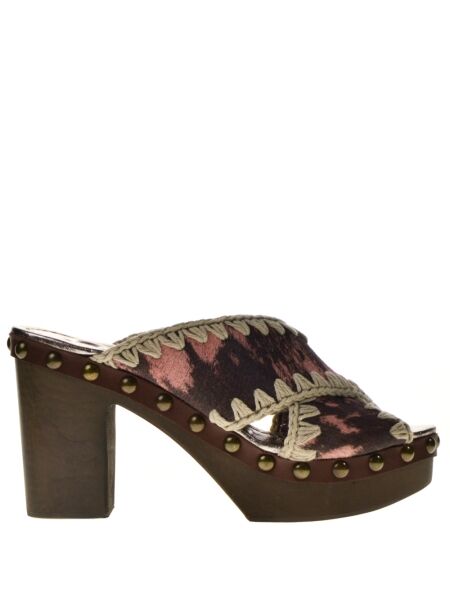 Mou Mou High Heels Clogs Brown for Woman