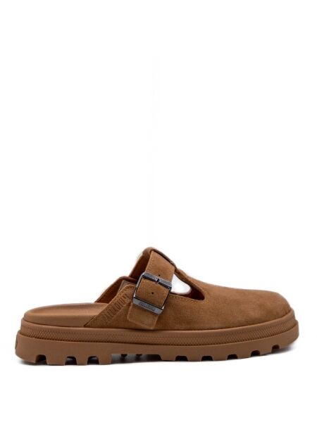 Palladium Dames klompen bruin suede